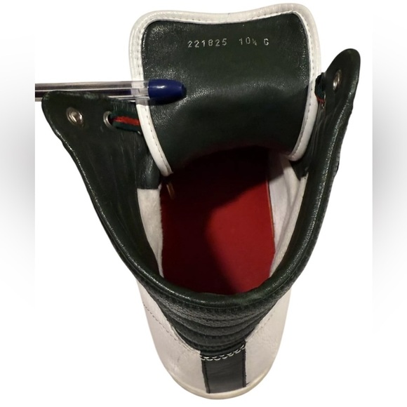 Gucci Vintage High Top Men’s Sneakers Classic Red & Green Size 10.5G - Picture 7 of 8